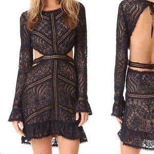 For Love and Lemons Black Lace Dress